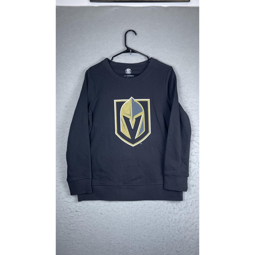Vegas Golden Knights Sweatshirt‎ Boys Large Black NHL Hockey Fanatics Crewneck